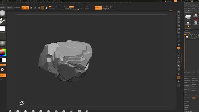 Sculpting a Rock Only Using TrimSmoothBorder