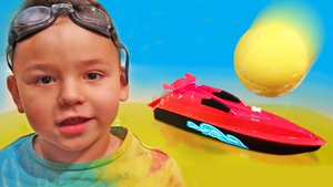 Запускаем гоночный катер и водные бомбочки!