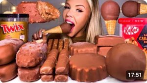 ASMR KITKAT МОРОЖЕНОЕ С СОЛЕНОЙ КАРАМЕЛЬЮ, TWIX, ФУШИННЫЙ ОРЕХ, ШОКОЛАДНЫЙ ДИП, КЛОНДАЙК МУКБАНГ 먹방