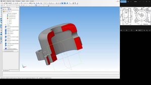 Крышка|Построение, разрез модели в КОМПАС-3D