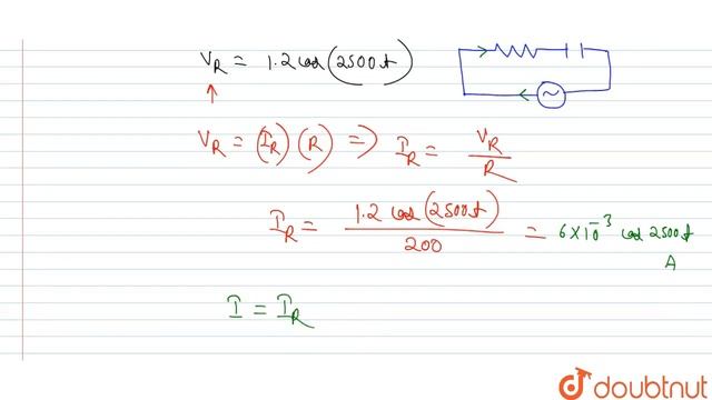 A `200 Omega` resistor is connected in series with a `5(mu)F` capacitor. The voltage смотреть онлайн