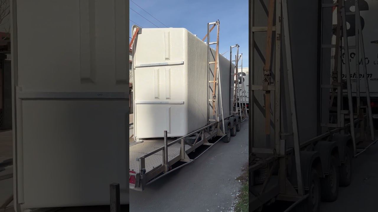 Как мы ставили бассейн на крышу ⚡️ #бассейн #лайфхак #строительство смотреть онлайн