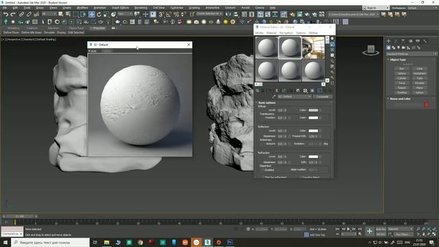 Скульптинг камня за 15 мин (ускоренное) Zbrush _ 3DSmax _ Corona render