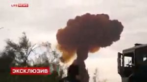Очевидцы засняли падение ракеты носителя Протон М на космодроме Байконур