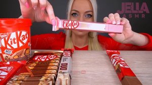 ASMR EATING CHOCOLATE KITKAT, CANDY BARS, ICE CREAM, 초코바 초콜릿 (DESSERT) MUKBANG 먹방