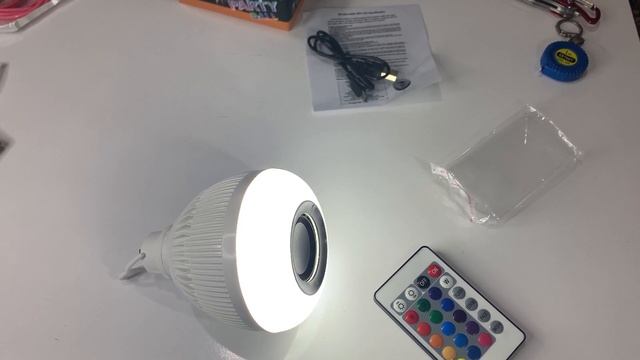 Kumandalı Askılı Şarjlı Bluetooh Led Ampul Hoparlör Kamp Lambası WINJOIN