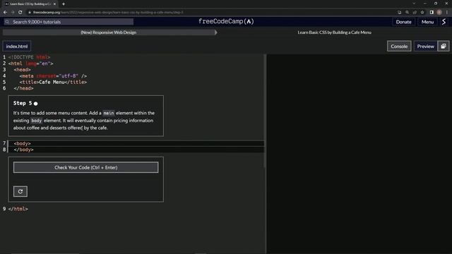 Learn Basic CSS by Building a Cafe Menu - Step 5