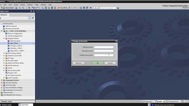 How to deactivate the function block password? Know-how protection in TIA Portal Siemens S7-1200 смотреть онлайн