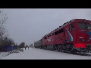 ТЭП70БС-089 с пригородным поездом, перегон Позимь-Ижевск