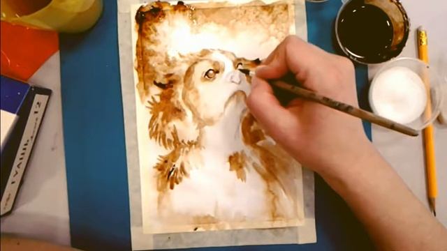 Рисую кофе Собачку. смотреть онлайн