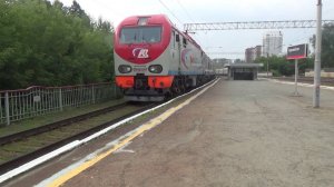 ЭП2К-027 с фирменным поездом "Россия", перегон Екатеринбург-Пассажирский - Шарташ