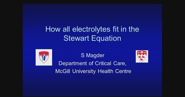 How all electrolytes fit in the Stewart equation Sheldon Magder 2014