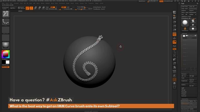 #AskZBrush_ “What is the best way to get an IMM Curve brush onto its own Subtool