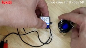 Chốt nam châm điện kéo đẩy JF-0826B 12VDC lực kéo 20N hành trình 10mm