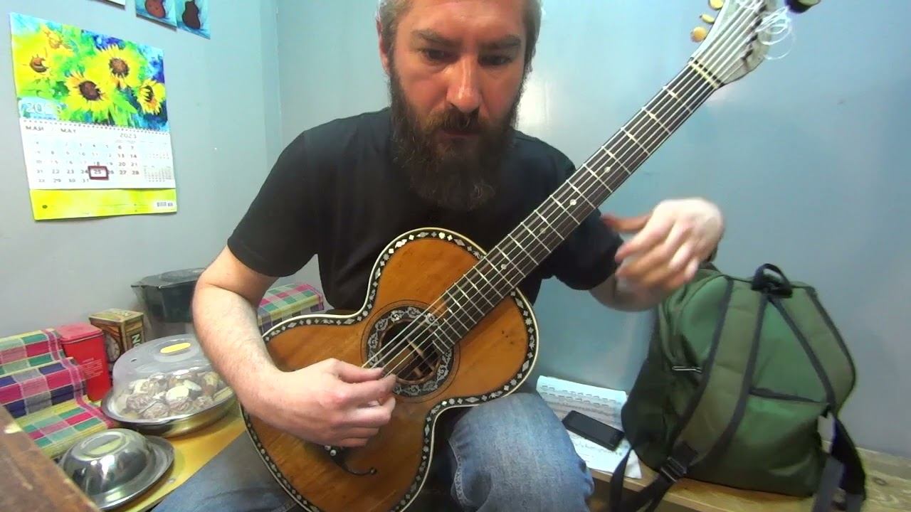 Старинная семиструнка после реставрации А. Хорина. П. Петтолетти, "Боже царя храни", исп. А. Тонких. смотреть онлайн