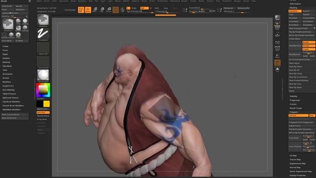 090 - ZBrush 2021.7 Mirror and Flip Masking and Polypaint on posed models