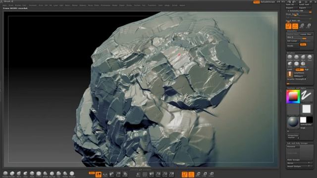 Zbrush 4 quick rock sculpting with TrimSmoothBorder