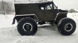 Вездеход Панфиловец на шинах Трэкол 1300x600 на разном давлении.