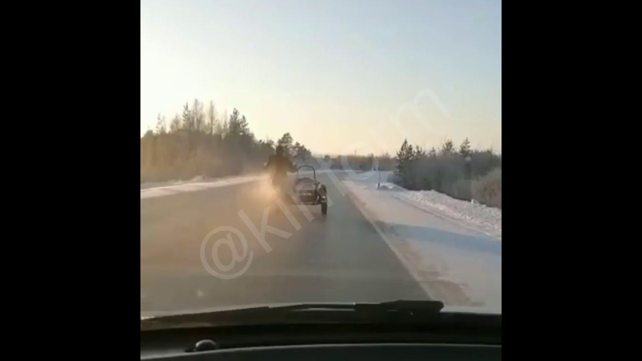 На мотоцикле в -36 мороза по трассе. Ханты-Мансийский автономный округ. смотреть онлайн