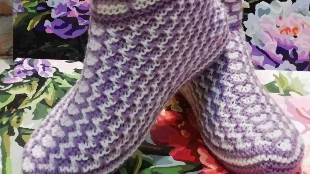 Домашние сапожки спицами смотреть онлайн