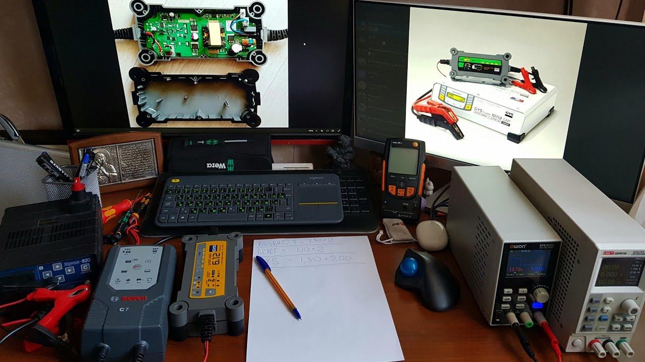 БЕРЕЖОК V1  +  GYS  6.12  +  BOSCH  C7  + КУЛОН 820.   ЗАРЯДНОЕ  УСТРОЙСТВО    Сравнение.  ВЫБОР