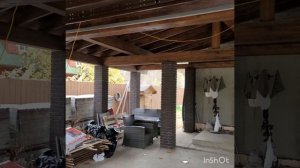 навес из клеенного бруса.