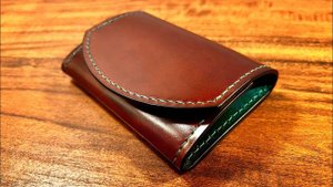 Изготовление кошелька-коробочки из кордована.  PDF - Шаблон в описание под видео