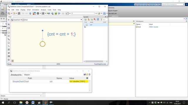 001 Простейшая программа в StateFlow Chart Matlab 2016b Simulink смотреть онлайн