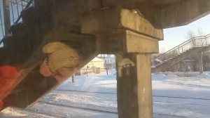 Отправление со станции Хрустальная из окна электропоезда