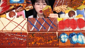 🍫 FIX DUBAI CHOCOLATE MUKBANG ASMR 피스타치오 솔티드캐러멜프레첼 퍼지브라우니 캐러멜땅콩버터 로투스치즈케이크 바클라바