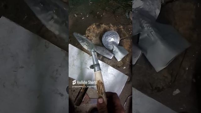 самодельный черпак для лунок из обрезков железа