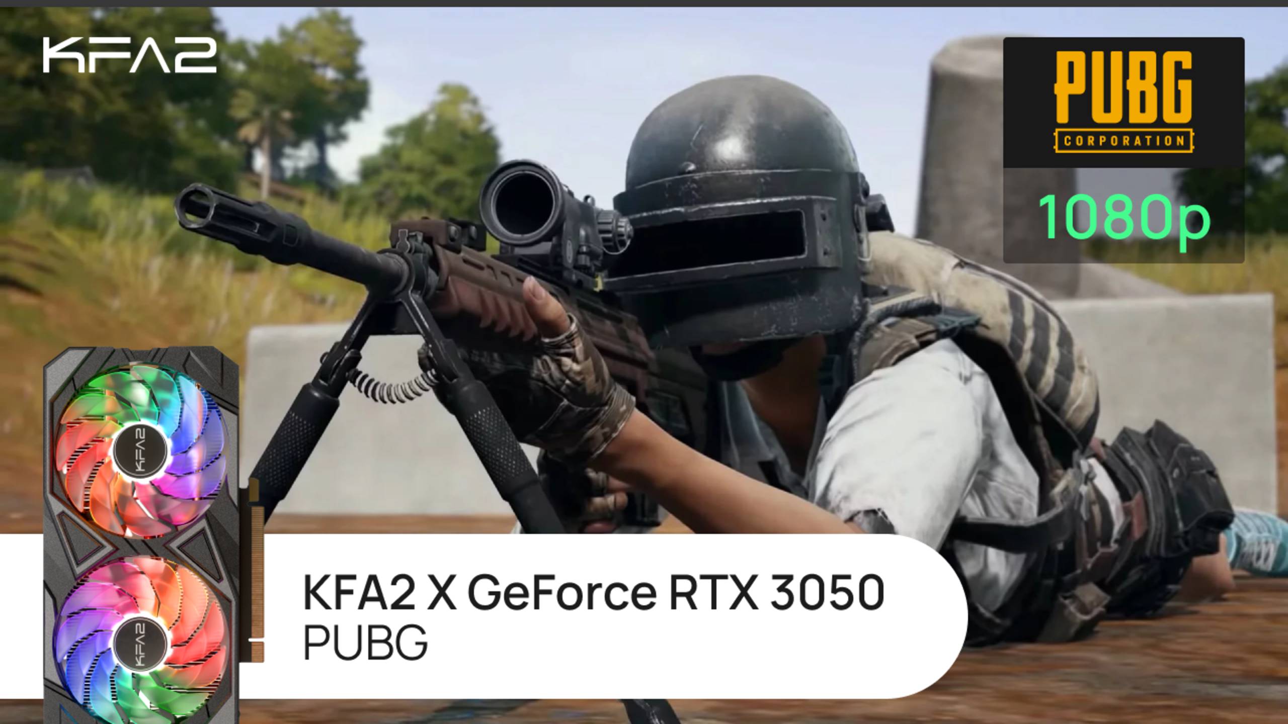 PUBG | KFA2 X GeForce RTX 3050 Black | 1080p (Full HD) разрешение