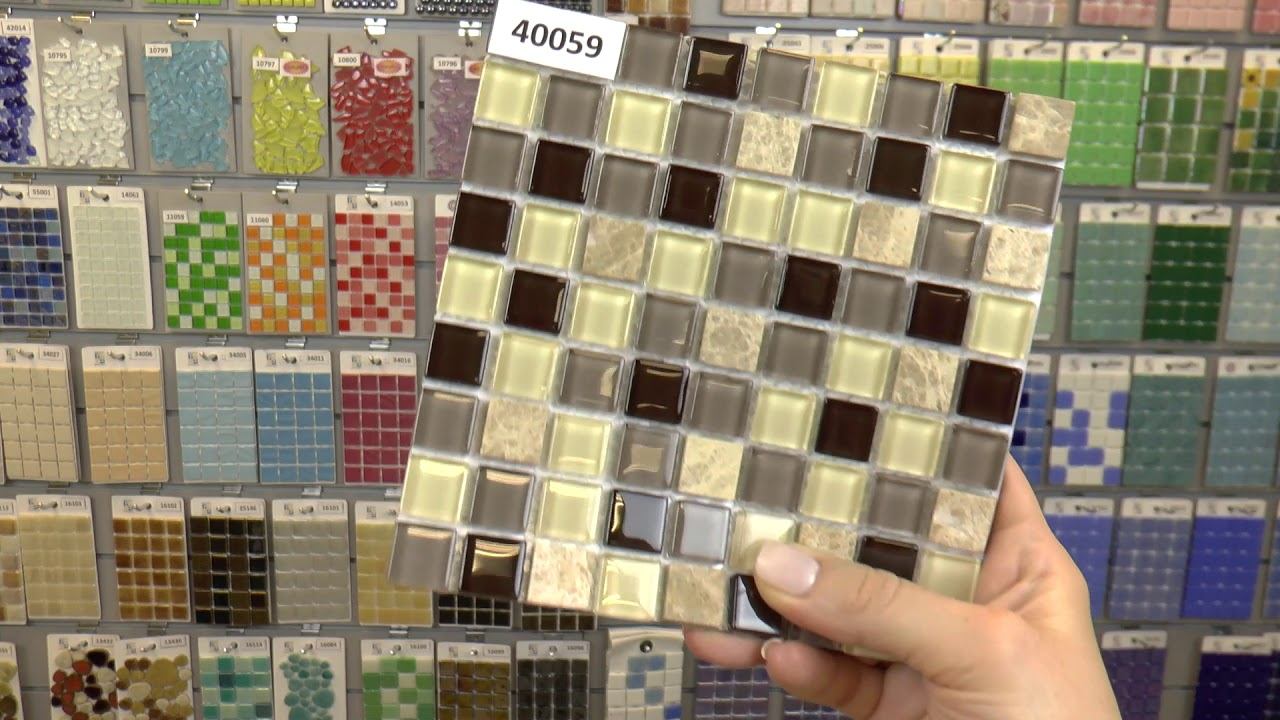 Бежево-коричневая мозаика из стекла и мрамора смотреть онлайн