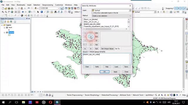 07. Arcgis - Selection, Arcgis proqramında seçim menyusu, əraziyə və atribut məlumatına görə seçim смотреть онлайн