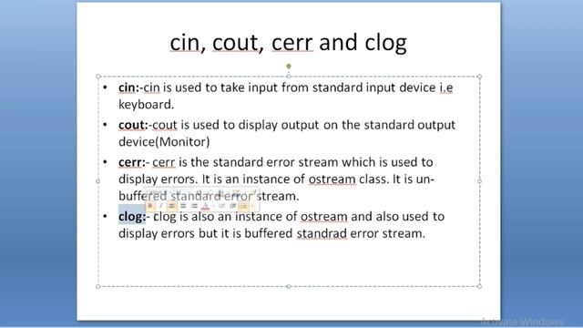 C++ Programming #45 : Standard stream cin, cout, cerr and clog with example program