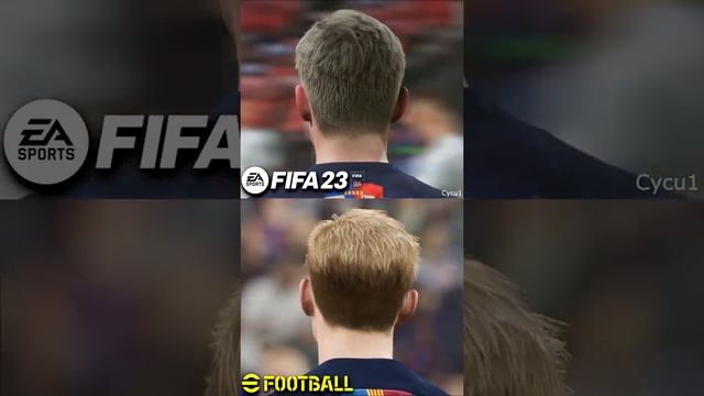 FIFA_23_vs_eFootball_2023_Barcelona_Player_Faces_Comparison_#shorts