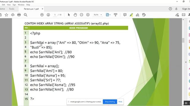 Pemrograman Web 2 - Perkenalan Array dan Fungsi - indonesia