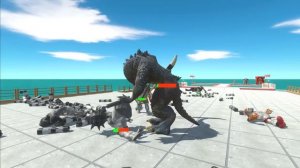 Mutant Primates Rescues Burning Godzilla Evolution and Fight  - Animal Revolt Battle Simulator
