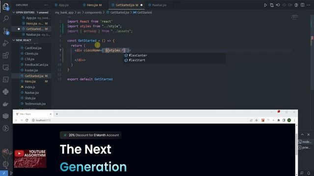 Проект React + Tailwind. My_bank_app Hero компонент #2 #reactjs #проект #django #js #python
