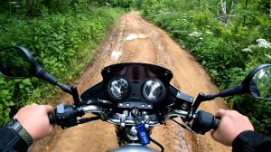 YAMAHA YBR125 пробую снимать видео с ND фильтром №08, катаюсь на мотоцикле, опять еду на о. Русский