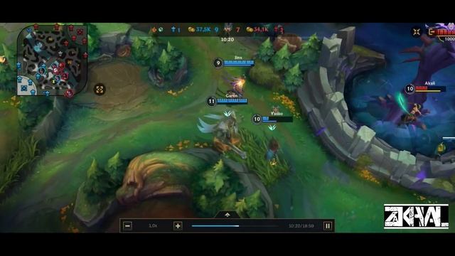 GAMEPLAY GAREN VS AKALI || BUILD, RUNE, DAN TIPS (VS 3 MAGE)