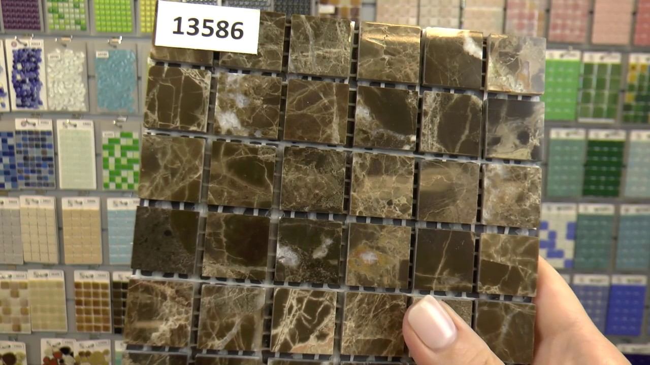 Мозаика из коричневого полированного мрамора Emperador Dark