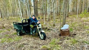 ДОБРАЛСЯ ДО ПРИВАДЫ. СТАВЛЮ ФОТОЛОВУШКУ. ЗАВОЗИМ ЕЩЁ ОДНУ БОЧКУ.