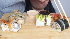 COLOMBIANA-ASMR  |  | * SUSHI ASMR * - PHILADELPHIA ROLL - TEMPURA - SALMON SKIN ROLL - SHRIMP ROLL