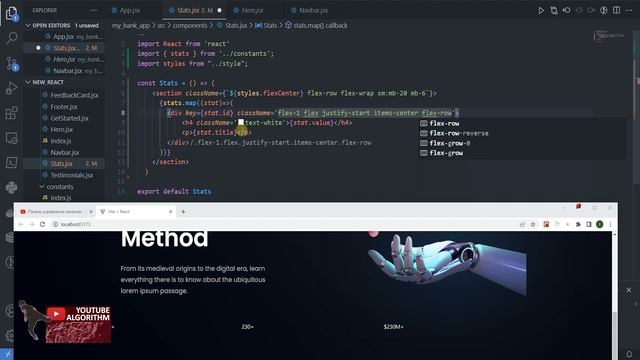 Проект React + Tailwind. My_bank_app Stats Компонент #5 #reactjs #проект #django #js #python
