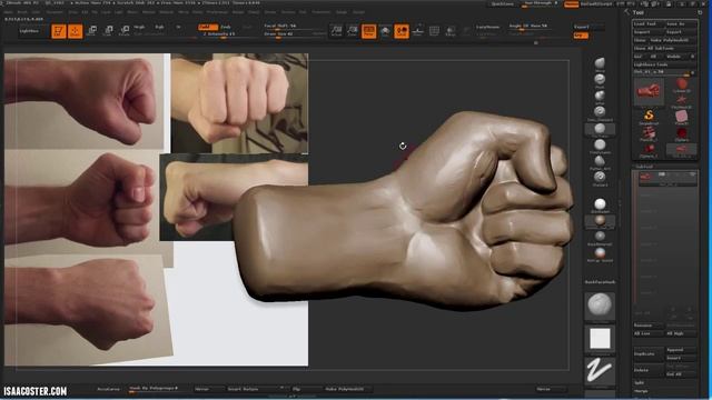 Sculpting A Fist in Zbrush - Part 3 (720p)