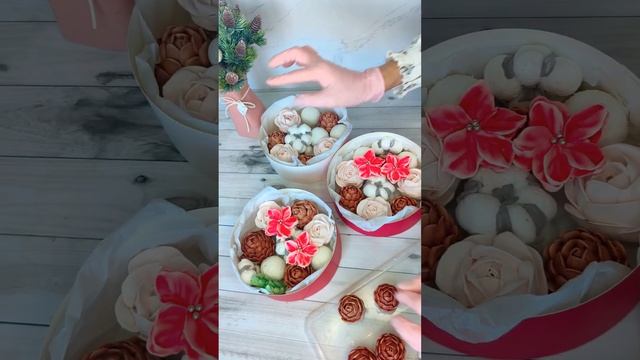 Зефир на Новый год, Рождество Старый новый год. Новогодний зефир #зефирнаяфлористика #зефирныецветы
