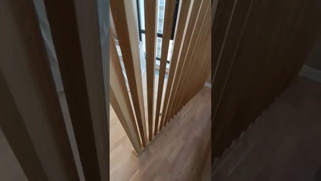 поворотная перегородка в цвет пола в спальне, поворотный брус из мдф. производство 2 недели #design