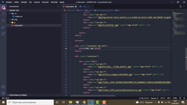CRIANDO O SITE DO ZERO , PLATAFORMA DE FILMES CÓDIGO FLIX , COM HTML , CSS3 , BOOTSTRAP E JAVASCRIP смотреть онлайн