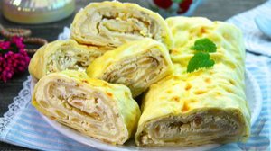 Творожный десерт в лаваше. РУЛЕТ ИЗ ЛАВАША, С ТВОРОГОМ И БАНАНОМ